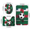 BTCOWZRV Bathroom Rug Set 3 Piece Super Soft Absorbent Bath Mats Non-Slip Italian Flag and Football Bath Rug U-Shaped Contour Toilet Rug Washable Toilet Lid Cover for Bathroom Floor Tub and Shower view 2