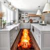 3D Optical Illusion Flame Runner Rug, Modern Gothic Skull Abstract Lava 3.3x7ft Kitchen Rug view 3