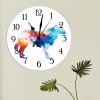 Swavecat Watercolor Dog Golden Retriever Wood Wall Clock Golden Retriever Colorful Dog Silhouette Clocks Battery Operated Silent Clocks for Wall Funny Dog Animal Wooden Clock for Kitchen 12x12in view 3