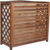 air Conditioner Fence for Outside Wood Air Conditioner Cover Fence Outdoor Privacy Ac Covers, Grid Air Conditioner Outer Cover Louvered for Outside Units/Hide Air Conditione, Sun-Proof, Rain-Proof (C view 1
