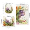 BTCOWZRV Bathroom Rug Set 3 Piece Super Soft Absorbent Bath Mats Non-Slip Lovely Snail Bath Rug U-Shaped Contour Toilet Rug Washable Toilet Lid Cover for Bathroom Floor Tub and Shower view 2