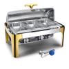 FAFACAI Stainless Steel Hot Pot, Different Hot Pot Catering Insulation Buffet Set, Wedding Party Banquet Catering Event (Silver Single) (Gold Three) view 1