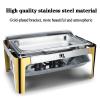 FAFACAI Stainless Steel Hot Pot, Different Hot Pot Catering Insulation Buffet Set, Wedding Party Banquet Catering Event (Silver Single) (Gold Three) view 2