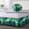 Turquoise Bed Skirt California King 18 Inch Drop with Split Corners, Dust Ruffled Pleated Bed Skirts Wrap Around Tailored Bed Skirt Valance for Bedroom Teal Aurora Iceland Scenery Mountain view 4