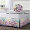 Blue Spring Floral Bed Skirt California King 18 Inch Drop with Split Corners, Dust Ruffled Pleated Bed Skirts Wrap Around Tailored Bed Skirt Valance for Bedroom Summer Daisy Botanical Oil Painting view 4