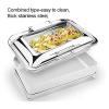 FAFACAI 9l Baking Pan Buffet Set - Adjustable Temperature (10-90) + Electric Hotplate, Food Warmer - Warming Plate, Easy to Clean Stainless Steel, Suitable for Parties, Buffets (A 3grid) (A 1grid) view 3