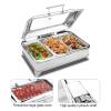 FAFACAI 9l Baking Pan Buffet Set - Adjustable Temperature (10-90) + Electric Hotplate, Food Warmer - Warming Plate, Easy to Clean Stainless Steel, Suitable for Parties, Buffets (A 3grid) (A 1grid) view 4