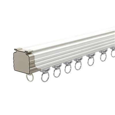 Curtain Track Streamline Aluminium Curtain Track Set Ceiling Or Wall Mounted Curtain Rail for Curtains Drapes,and Room Dividers 120/180/350/380/450/480/500cm (Color : White, Size : 13.5 FT)