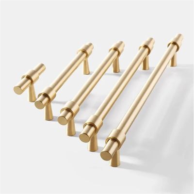 GGKLVWMA Solid Brass Gold Cabinet Handles Desk Drawer Pull Furniture Door Knob for Drawer Knob Hardware Handles for Cabinets and Drawers 1Pcs (Color : Brass Gold 192mm)