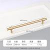 GGKLVWMA Solid Brass Gold Cabinet Handles Desk Drawer Pull Furniture Door Knob for Drawer Knob Hardware Handles for Cabinets and Drawers 1Pcs (Color : Brass Gold 192mm) view 2