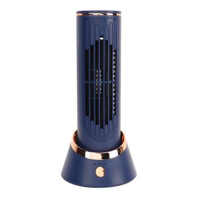 Yunir Bladeless Tower Fan, Portable Quiet 5V 2A 4000mAh Wide Range 3 Speed Type C Table Tower Fan, with Charging Cable, for Dormitory Office Desktop