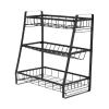 3-Layer Black Kitchen Storage Shelf - Multifunctional Spice Rack Organizer for Home view 1