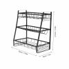 3-Layer Black Kitchen Storage Shelf - Multifunctional Spice Rack Organizer for Home view 2