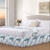 Blue Sea Turtle Bed Skirt Queen Size 16 Inch Drop with Split Corners, Dust Ruffled Pleated Bed Skirts Wrap Around Tailored Bed Skirt Valance for Bedroom Coastal Ocean Beach Coral Nautical view 2