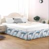 Blue Sea Turtle Bed Skirt Queen Size 16 Inch Drop with Split Corners, Dust Ruffled Pleated Bed Skirts Wrap Around Tailored Bed Skirt Valance for Bedroom Coastal Ocean Beach Coral Nautical view 3