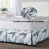 Blue Sea Turtle Bed Skirt Queen Size 16 Inch Drop with Split Corners, Dust Ruffled Pleated Bed Skirts Wrap Around Tailored Bed Skirt Valance for Bedroom Coastal Ocean Beach Coral Nautical view 4