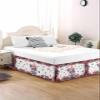 4th of July Gnomes Bed Skirt King Size 18 Inch Drop with Split Corners, Dust Ruffled Pleated Bed Skirts Wrap Around Tailored Bed Skirt Valance for Bedroom Blue Red Floral Independence Day view 3