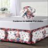 4th of July Gnomes Bed Skirt King Size 18 Inch Drop with Split Corners, Dust Ruffled Pleated Bed Skirts Wrap Around Tailored Bed Skirt Valance for Bedroom Blue Red Floral Independence Day view 4