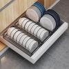 AHDFY Pull Out Kitchen Drawer Drill-Free, Pull Out Cabinet Organizer, Roll-Out Extendable Sliding Drawer, 25-40cm Extendable Slide Out Drawer Storage Shelves, with Adhesive Film,25CM view 4