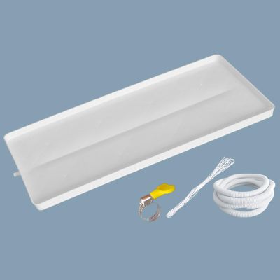Condensate Drain Pan Plastic Drip Tray, Air Conditioner Indoor/Outdoor Unit Water Collecting And Drainage Pan Universal Ac Drain Kit Plastic Water Catcher(White) ( Color : 2m tube , Size : 81.5cm/32in