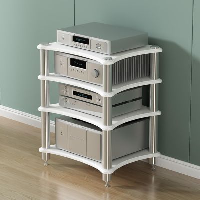 JIAHESHYP 3/4-Tier AV Media Cabinet Stand, Modern AV Cabinet, Gaming TV Stand and Stereo Rack Audio Tower, for/Game Consoles/DVD Player/Projector/TV Accessories (Color : D, Size : 4-Tier)