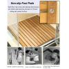 DONGYUE 30 40 50 60 70 80 90 100cm Large Bath Mats Slated Platform, Square Rectangle,Waterproof Teak Wood Shower Matt for Bathroom Floor/Inside Shower/Outside Shower(80x90cm) view 4