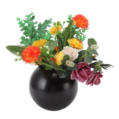 RTYUSWL Rose Bowl Round Vase Globe Flower Centerpiece Modern Vase for Weddings Events Decorating Arrangements Flowers Office or Home Decor(Matte Black)