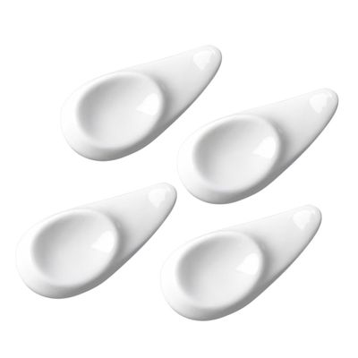 Cabilock Chopstick Rest Decor Ceramic Chopstick Racks White Kitchen Accessories 4 Piece Set