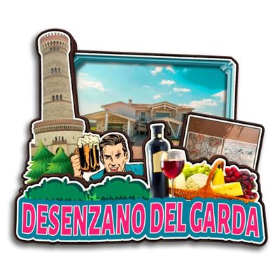 Desenzano Del Garda Lombardy Italy Wooden Fridge Magnet Funny 3D Handmade City Travel Souvenirs Crafts Refrigerator Stickers Home Office Decor Collection Gift