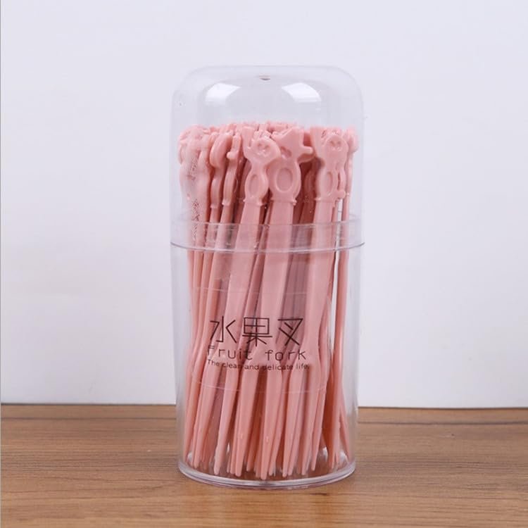 LZSUFDSK Fruit Fork Wholesale Disposable Fruit Fork Set Plastic Fruit Skewer Eat Dim Sum Fork Dessert Fork Fruit Fork, Powder