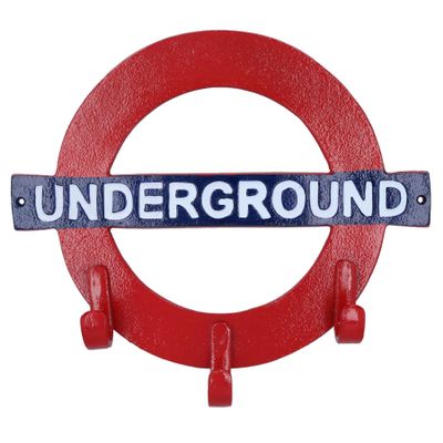 AB Tools Underground Coat Jacket Key Hanger Rack 3 Hooks Pegs Wall Hall House London