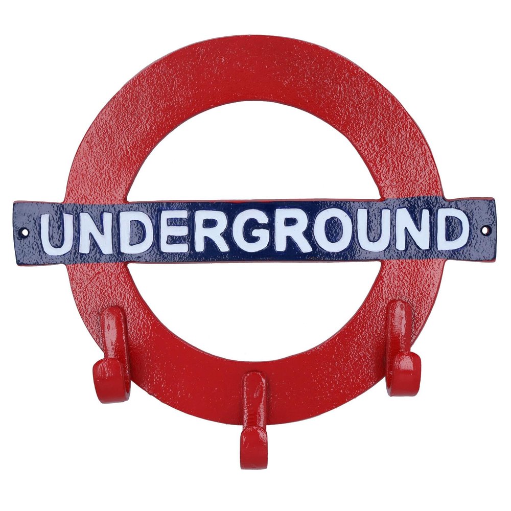 AB Tools Underground Coat Jacket Key Hanger Rack 3 Hooks Pegs Wall Hall House London