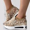 ZBYY Sneakers for Women Floral Embroidery Breathable Mesh Sneakers Slip On Sneakers Platform Wedge Sneakers Dressy Loafers view 3