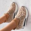 ZBYY Sneakers for Women Floral Embroidery Breathable Mesh Sneakers Slip On Sneakers Platform Wedge Sneakers Dressy Loafers view 4