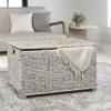 happimess HPM9005C Anada 30" Handwoven Wicker Weave Storage Trunk, White Wash, Collapsible for flat storage, for Office, Dorm Room, Entryway, Bedroom, Dining Room view 2