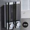 SUREK Simple Manual Soap Dispenser Wall Mount Soap Dispenser for Bathroom Kitchen Refillable Liquid Soap Dispenser with Pump Plastic Easy to use, Silver-b view 4