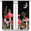 AAVEUP Mushroom Curtains, Vintage Boho Rustic Black Abstract Fantasy Forest Plant Leaf Flower Blackout Window Treatments, Thermally Insulated Drapes for Boys Girls Living Room Bedroom Kitchen 52x84in view 2