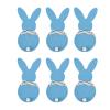 BEIDUOYANG Rabbit Cutlery Case 6Pieces Rabbit Cutlery Bag Reusable Easter Festive Cutlery Bag Rabbit Felt Utensil Holder Easter Tableware Set, Lake Blue view 1