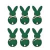 BEIDUOYANG Rabbit Cutlery Case 6Pieces Rabbit Cutlery Bag Reusable Easter Festive Cutlery Bag Rabbit Felt Utensil Holder Easter Tableware Set, Lake Blue view 3