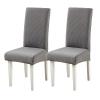CACXKEP Dining Chair Covers Set of 6 Parson Chair Slipcovers Chair Protectors Covers Washable,Gray,2 view 1