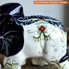 Porcelain Elephant Statue Ceramic White Table Sculpture, Desktop Art Figures Great Gift Animal Figurines Home Dcor, Crafts Decorations for Living Room Party Foyer (White-ElephantNoseDown) view 4