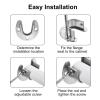 uxcell 10PCS Stainless Steel Closet Rod Brackets, 3/4 inch Dia Open Type Wardrobe Holder with Screws U-Shaped Closet Rod Holders, Curtain Rod Pole End Supports, Silver view 4