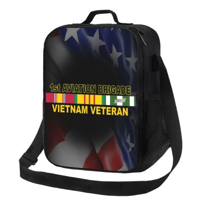 1st Aviation Brigade Vietnam Veteran Lunch Box with Side Pocket Leakproof Portable Lunch Bags for Office Beach Work