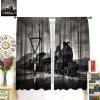 AAVEUP Vintage Train Blackout Curtains, Old Country Railroad Black Steam Train Track Crossing Windows Treatments, Thermal Insulated Drapes for Kids Boys Juvenile Living Room Bedroom Bathroom 52x96in view 3