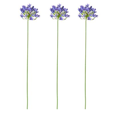 Firlar 3pcs Artificial Agapanthus Faux Floral with Stem Fake Agapanthus Africanus Silk Flowers for Home Decoration Soft Decoration Flower Arrangement Wedding Landscaping (#2)