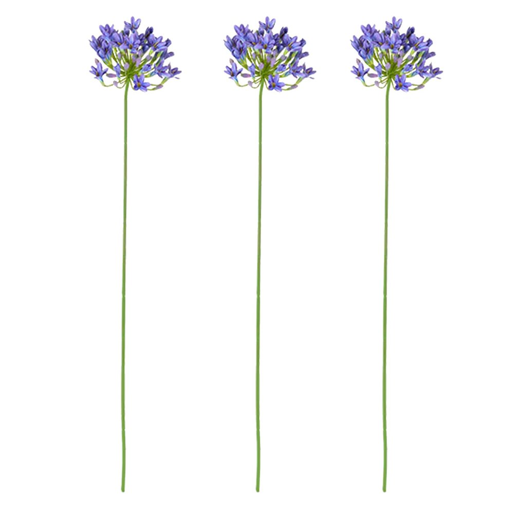 Firlar 3pcs Artificial Agapanthus Faux Floral with Stem Fake Agapanthus Africanus Silk Flowers for Home Decoration Soft Decoration Flower Arrangement Wedding Landscaping (#2)