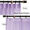 Fcosie Grommet Top Linen Textured Sheer Drape 102 Inches Long for Living Room, Lavendula Semi Sheer Light Filtering Curtain for Bedroom, Lightweight Flax Linen Sheer Window Drape, 1 PC, 72" Wx102 L view 3