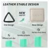 Febcraft Bed Sheet Straps-4 Pcs Adjustable Fitted Sheet Straps with Sewing Leather Quiet and Non Slip Bed Sheet Clips,Elastic Sheet Suspenders for King Queen Bed Suqare Round(Black) view 2