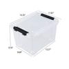 Morcte 23 L Plastic Clear Storage Bin with Lids and Latching Buckles, 4-Pack Stackable Clear Storage Box with Wheels view 2