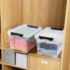 Morcte 23 L Plastic Clear Storage Bin with Lids and Latching Buckles, 4-Pack Stackable Clear Storage Box with Wheels view 4